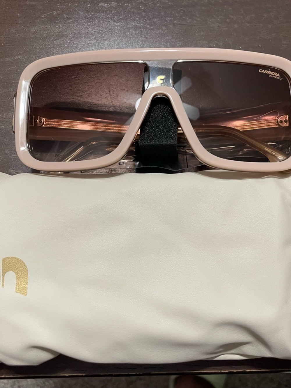 Carrera Women's Beige Shield Sunglasses